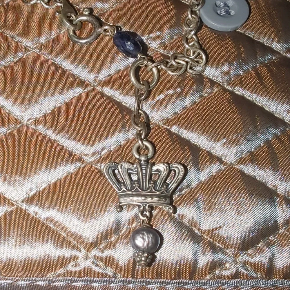 Sterling Silver Crown Necklace - Picture 2 of 2